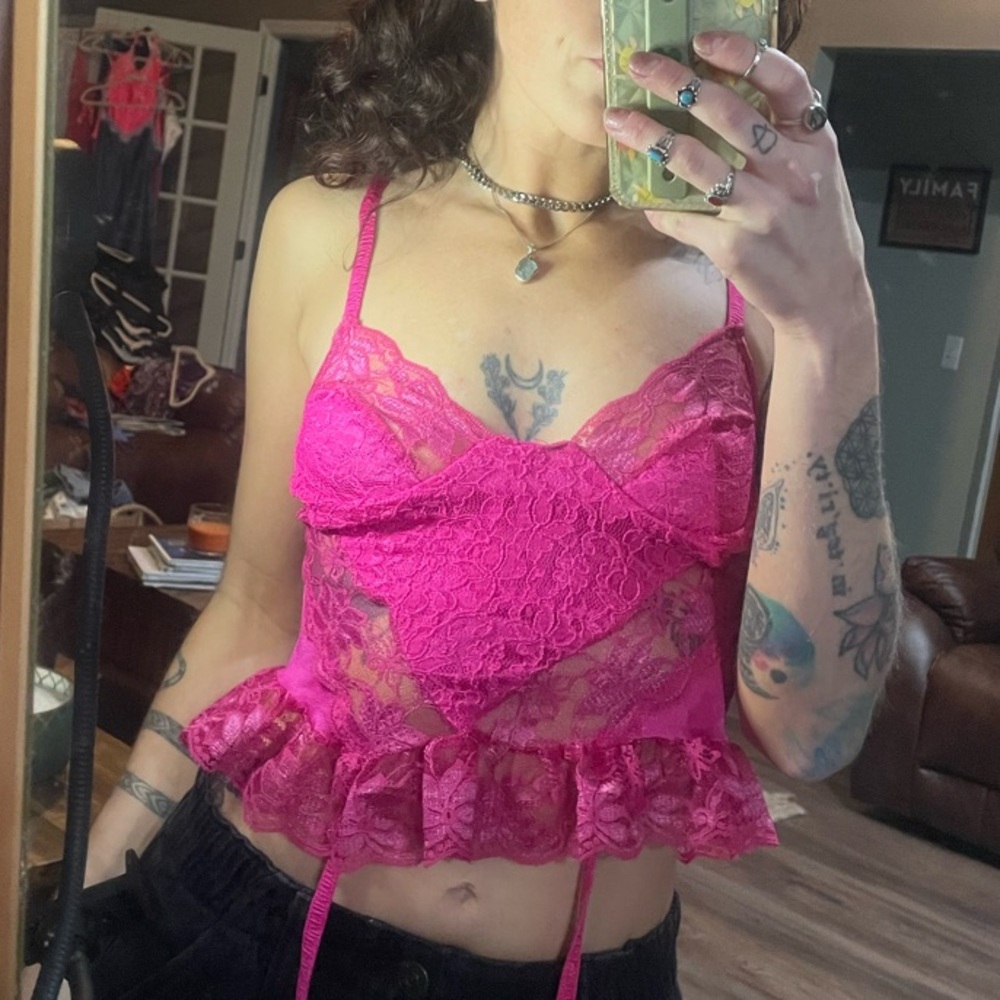Vintage Pink Lace Camisole Top